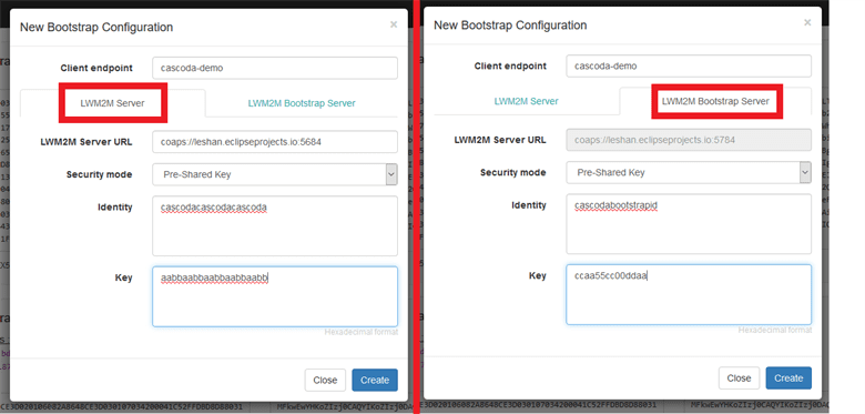 Leshan Client Bootstrap Configuration