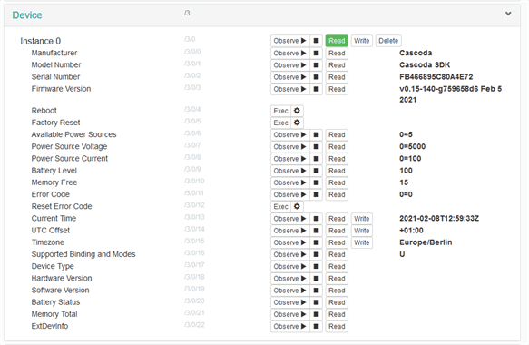 Leshan Client Interaction